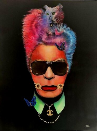 KARL LAGERFELD di Daniel Burgraeve, Pittura in vendita su Singulart