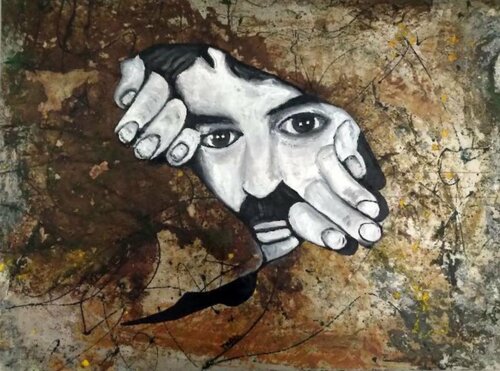 CHARLIE CHAPLIN. CHARLOT par Daniel Burgraeve, Peinture en vente sur Singulart