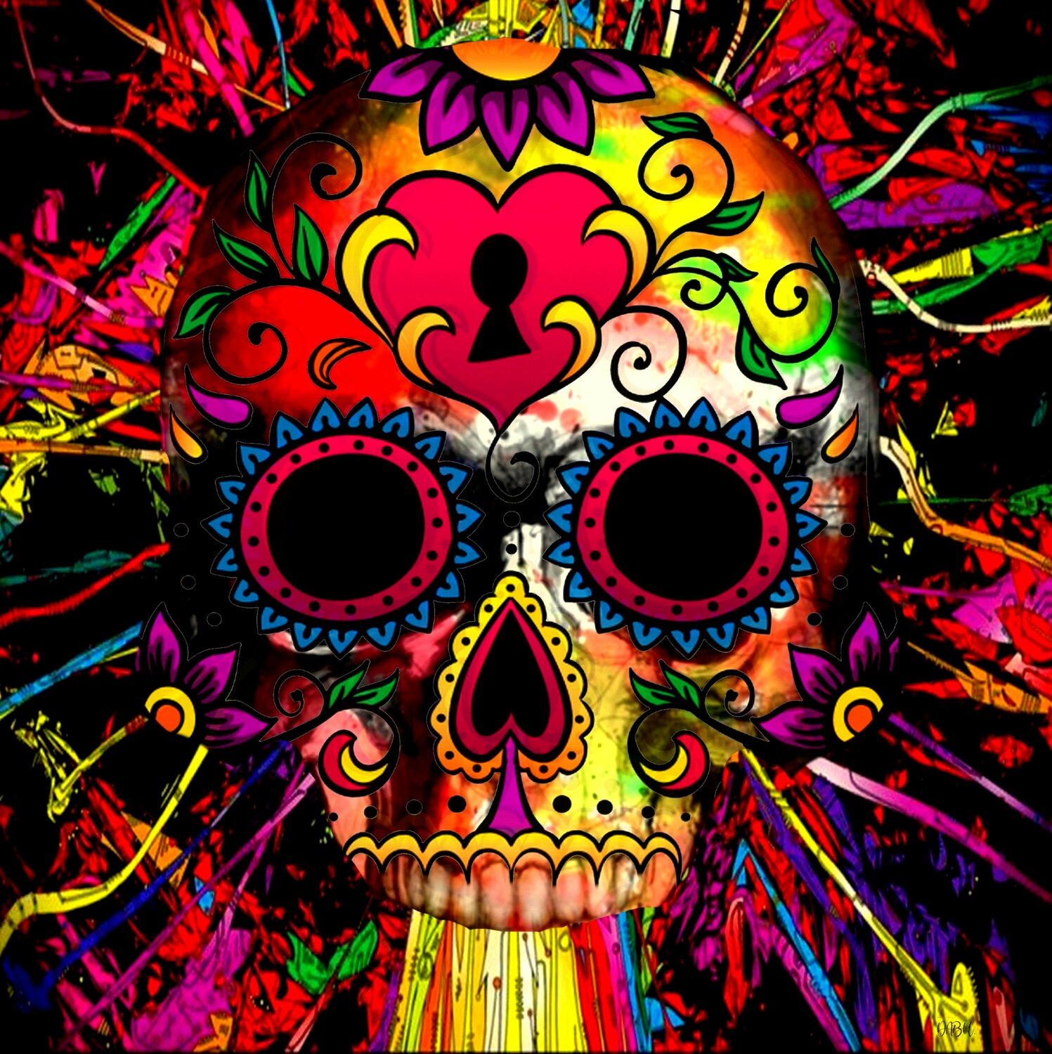 TETE DE MORT MEXICAINE.. 1/10 Daniel Burgraeve Digital zu verkaufen