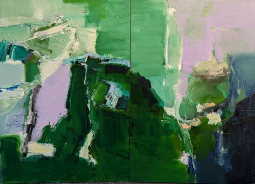 Zwischen Wald und See (Diptychon) di Josef Thalhofer, Pittura in vendita su Singulart