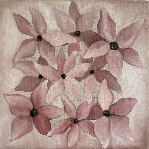 "Pink Flowers" de White Shirt Art, Pintura a la venta en Singulart