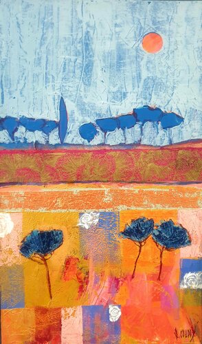 LA LUEUR DU SOLEIL EFFLEURE LES ARBRES by Elisabeth Coudol, Painting for Sale on Singulart