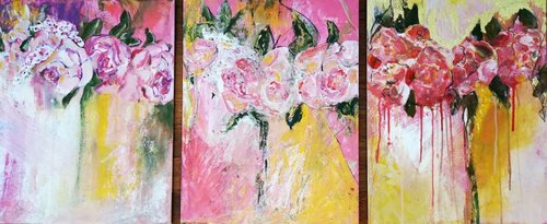 Abstraktionsprozess - Pfingsrosen von Natalie Schwarz, Malerei kaufen auf Singulart