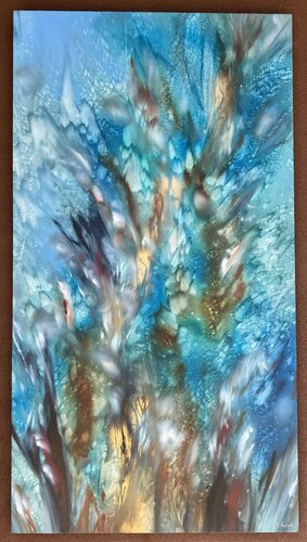 Blue Drops di Khrystyna Kozyuk, Pittura in vendita su Singulart