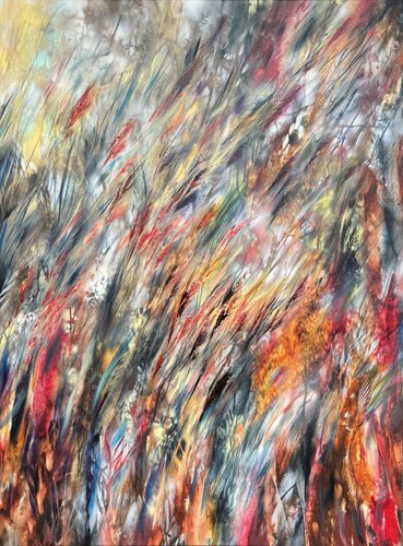 Crimson Grass di Khrystyna Kozyuk, Pittura in vendita su Singulart