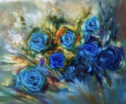 Blue rose II van Khrystyna Kozyuk, Schilderij te koop op Singulart