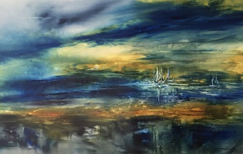 Riding the storm van Khrystyna Kozyuk, Schilderij te koop op Singulart