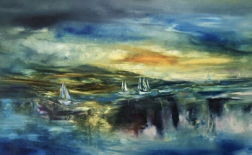 When the moon attacks van Khrystyna Kozyuk, Schilderij te koop op Singulart