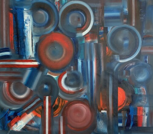 Merge of red and blue von Khrystyna Kozyuk, Malerei kaufen auf Singulart