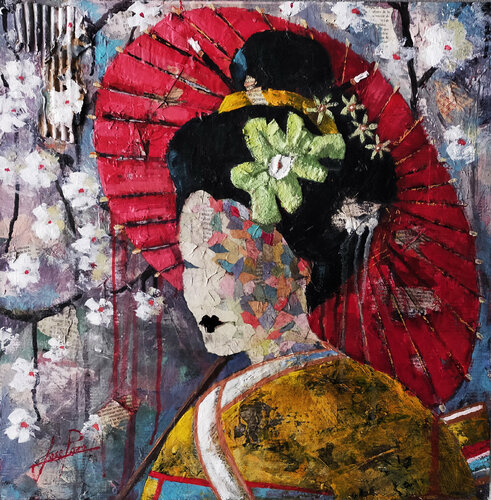 SERIE GEISHA 00029 di Josep Pozo, Pittura in vendita su Singulart