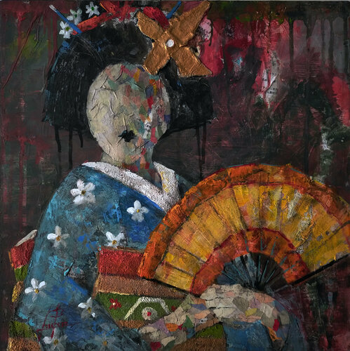 SERIE GEISHA 00039 di Josep Pozo, Pittura in vendita su Singulart
