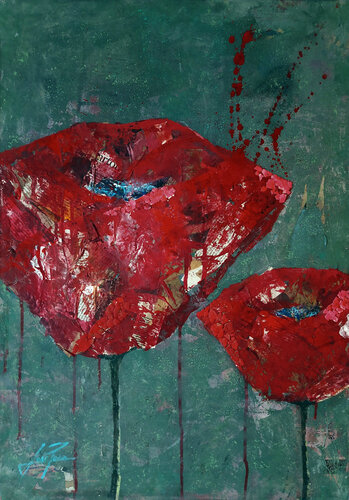 PAPAVER ROJO 001 by Josep Pozo, 회화 for Sale on Singulart