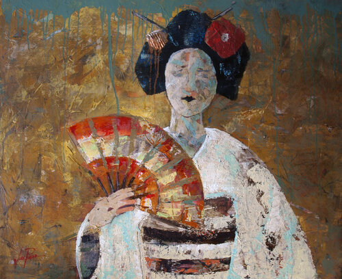 SERIE GEISHA 0009 van Josep Pozo, Schilderij te koop op Singulart