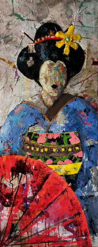 SERIE GEISHA 00024 di Josep Pozo, Pittura in vendita su Singulart