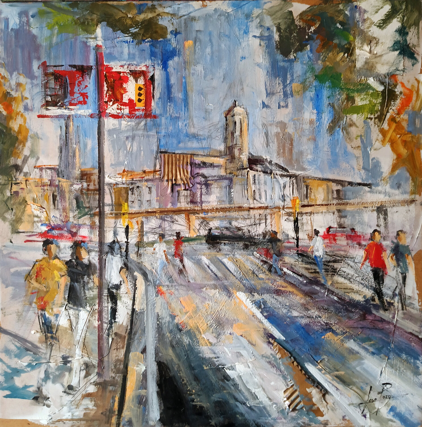 VISTA CATEDRAL GIRONA DESDE LA DEVESA Josep Pozo Originalgemälde zu verkaufen