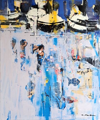 Réfraction marine van Jean-Charles Toullec, Schilderij te koop op Singulart