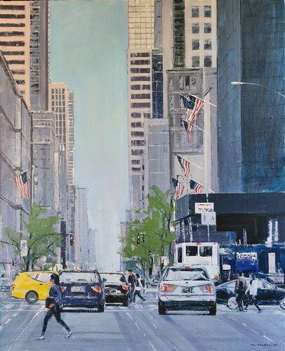 Crossing 5th Avenue by Jean-Charles Toullec, Painting for Sale on Singulart