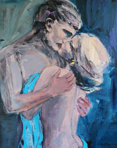 Le baiser by Jean-Charles Toullec, Painting for Sale on Singulart