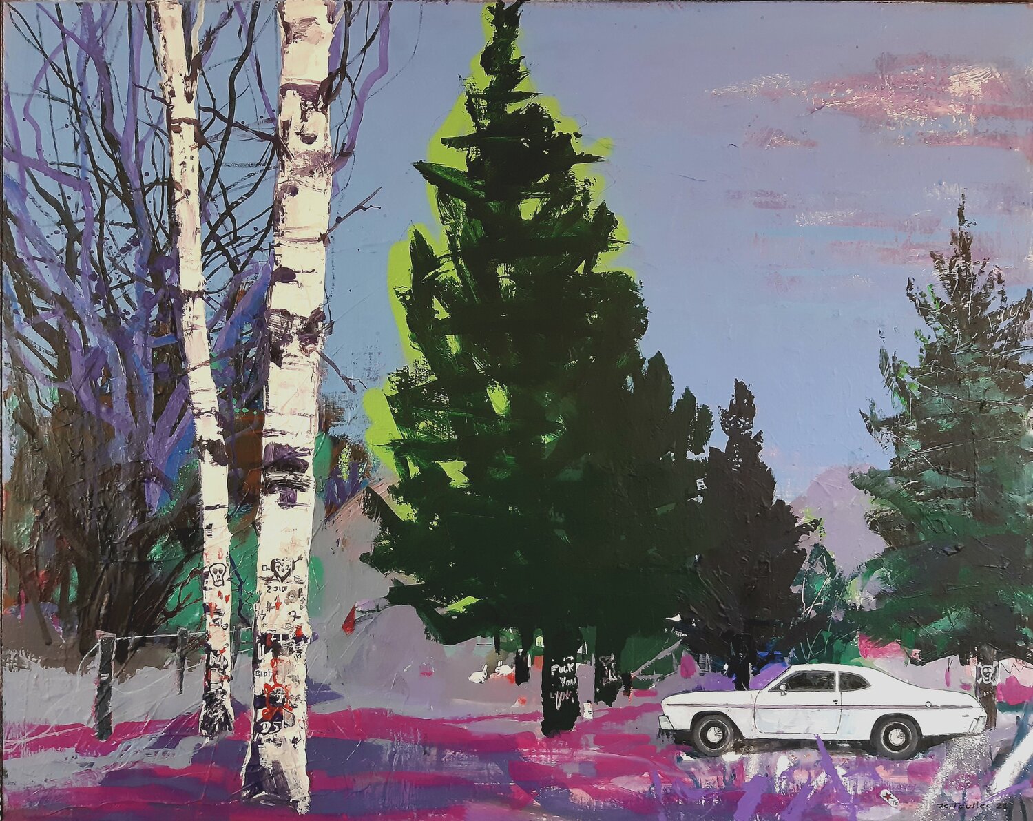 white rabbits by JeanCharles Toullec (2021) Painting Acrylic, Spray