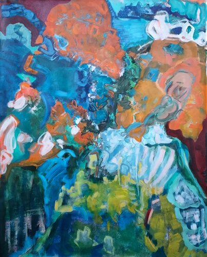 Abe's Backyard di Cindy Bernier, Pittura in vendita su Singulart