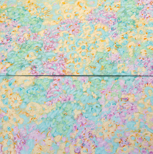 FLORAL MIRAGE-  DIPTYCH par Cindy Bernier, Peinture en vente sur Singulart