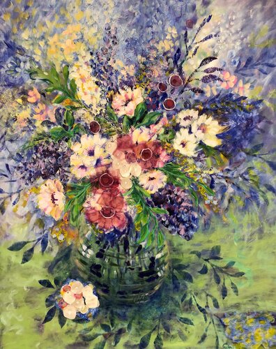 Vase with flowers by Gita Kalishoek, Painting for Sale on Singulart