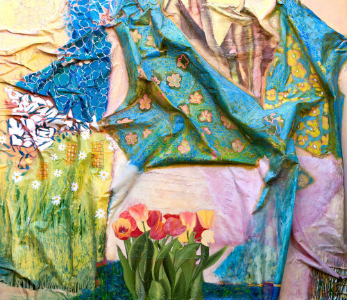 Derrière les tulipes von Agnès Senga, Malerei kaufen auf Singulart