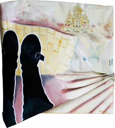 La basilique du Sacré coeur von Agnès Senga, Textil kaufen auf Singulart