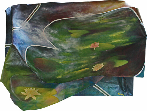 Nage la vague des nénuphars by Agnès Senga, 회화 for Sale on Singulart