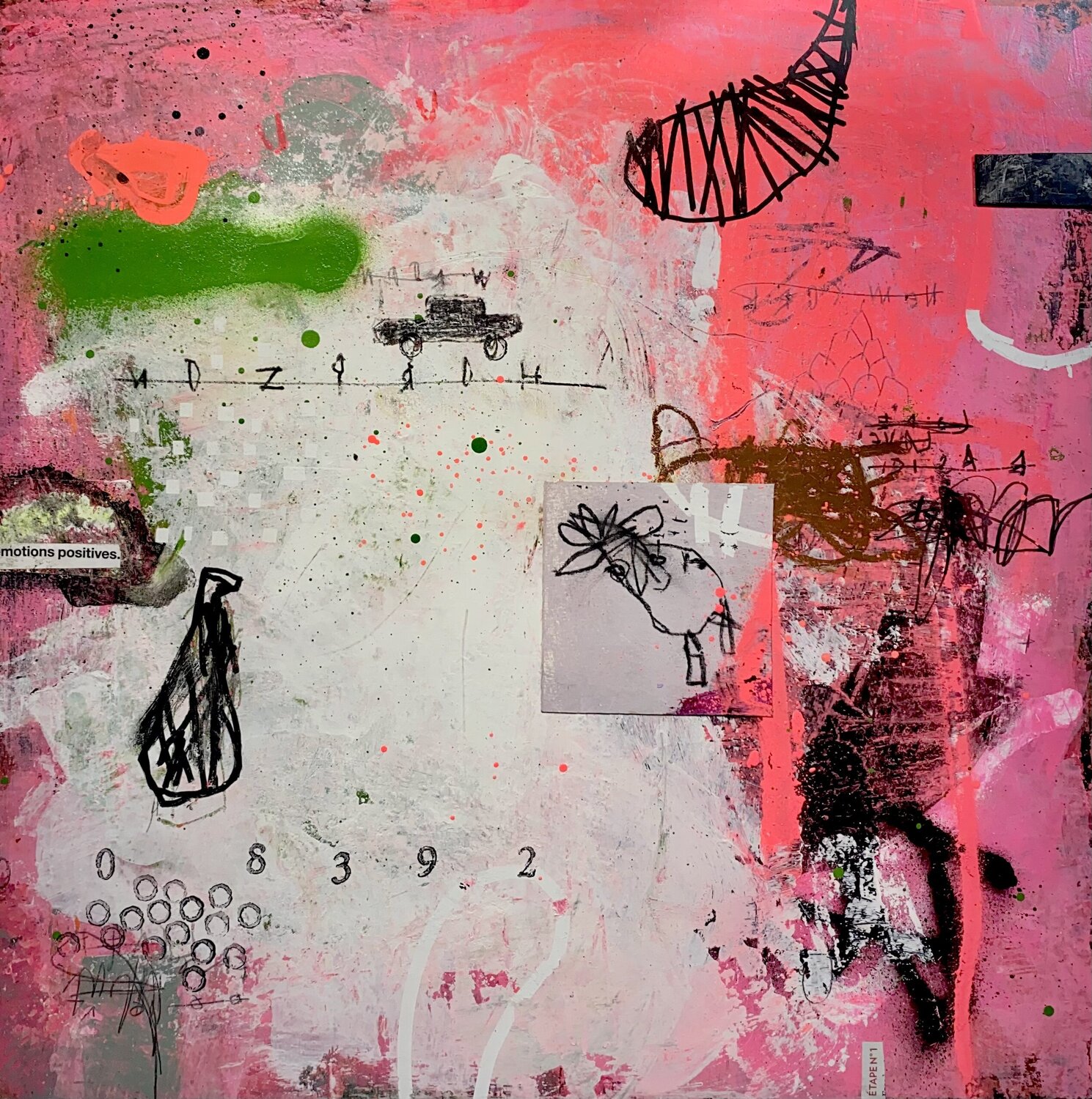 Émotions positives von Laurent Dorchin (2022) Malerei Acryl, Collage