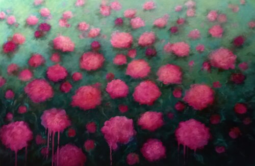 Peony Penaché di Lee Campbell, Pittura in vendita su Singulart