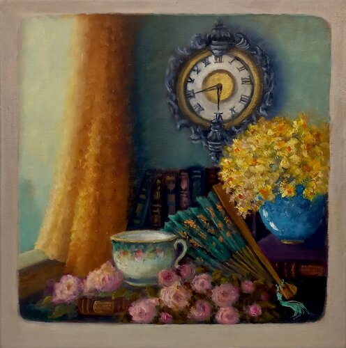 L'heur du Thé di Lee Campbell, Pittura in vendita su Singulart