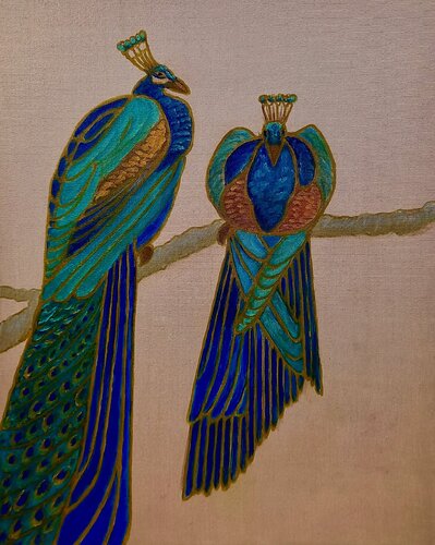 Two Peacocks von Lee Campbell, Malerei kaufen auf Singulart