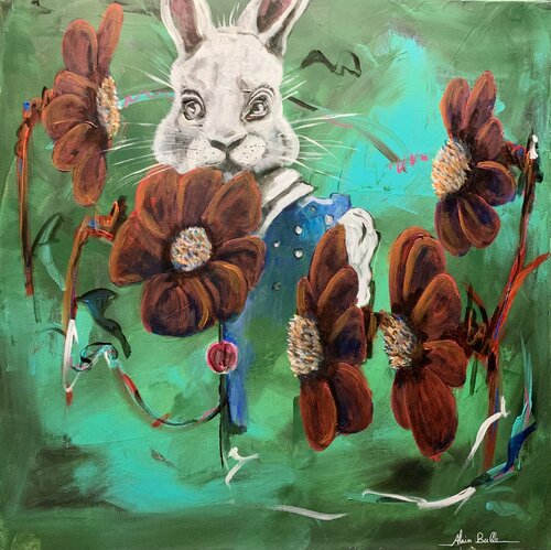 White Rabbit de Alain Bulle, Pintura a la venta en Singulart