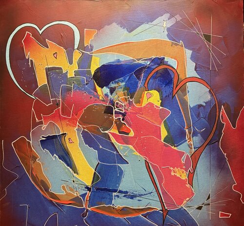 TROIS COEURS di Alain Bulle, Pittura in vendita su Singulart