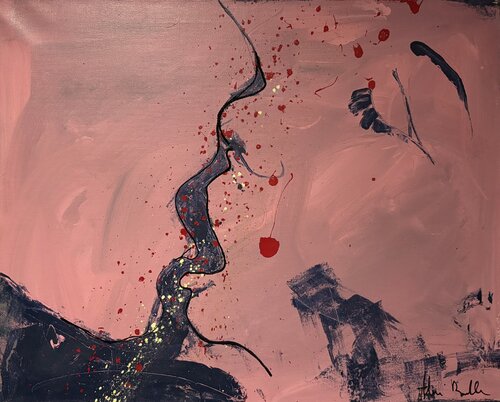 French KISS en rose by Alain Bulle, 油畫 for Sale on Singulart