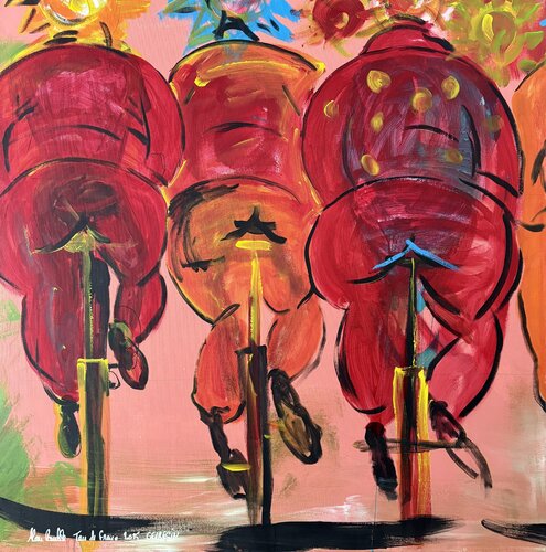 TOUR DE FRANCE 26 juillet 2025 à Gevresin FRANCE di Alain Bulle, Pittura in vendita su Singulart