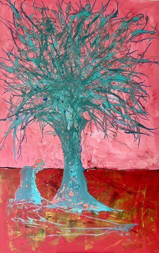 Méditation vers un arbre by Alain Bulle, 회화 for Sale on Singulart