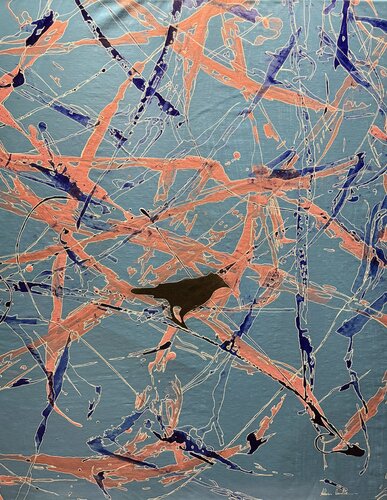 Etreinte celeste du corbeau van Alain Bulle, Schilderij te koop op Singulart