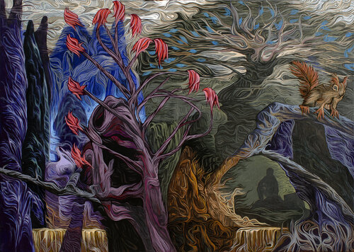THE TREE OF LIFE AND YGGDRASILL von Caner Karavit, Malerei kaufen auf Singulart
