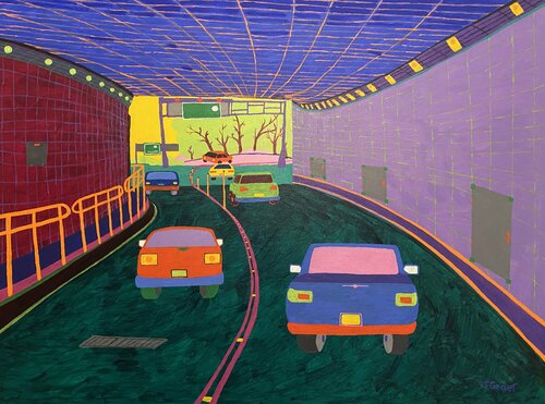 Light at the End of the Tunnel van Sue Graef, Schilderij te koop op Singulart