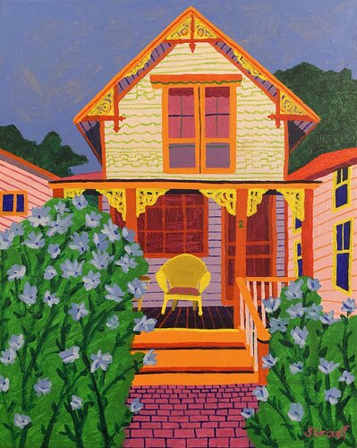 Martha's Vineyard House di Sue Graef, Pittura in vendita su Singulart
