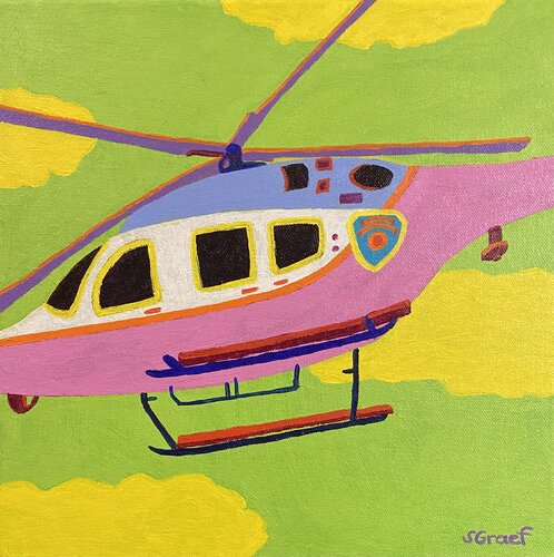 Helicopter di Sue Graef, Pittura in vendita su Singulart