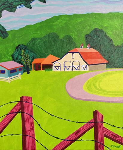 White Barn by Sue Graef, Painting for Sale on Singulart
