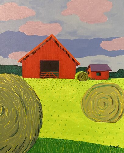 Bales of Hay de Sue Graef, Pintura a la venta en Singulart