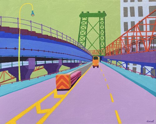 Williamsburg Bridge van Sue Graef, Schilderij te koop op Singulart