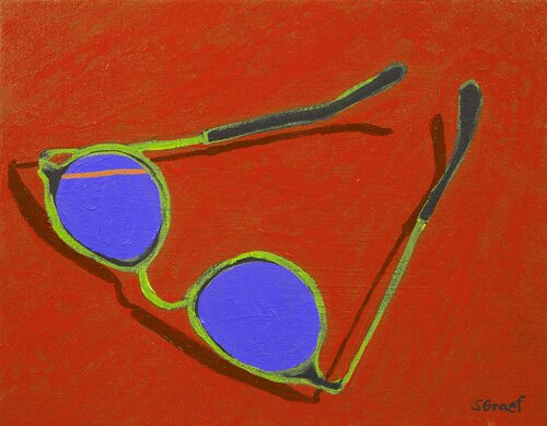 Sunglasses on Red von Sue Graef, Malerei kaufen auf Singulart