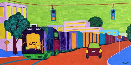 Train di Sue Graef, Pittura in vendita su Singulart