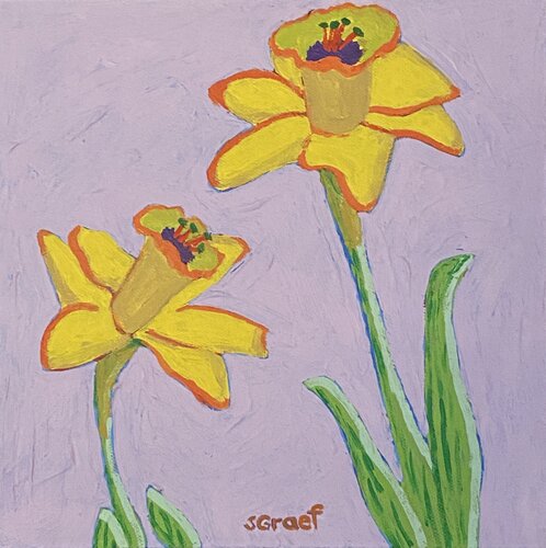 Daffodils di Sue Graef, Pittura in vendita su Singulart