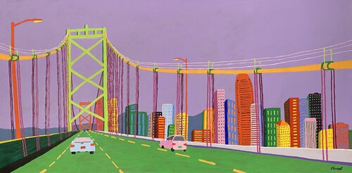Oakland Bay Bridge di Sue Graef, Pittura in vendita su Singulart